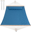 Quilted Hammock with Spreader Bars and Pillow - Comfortable Two-Person