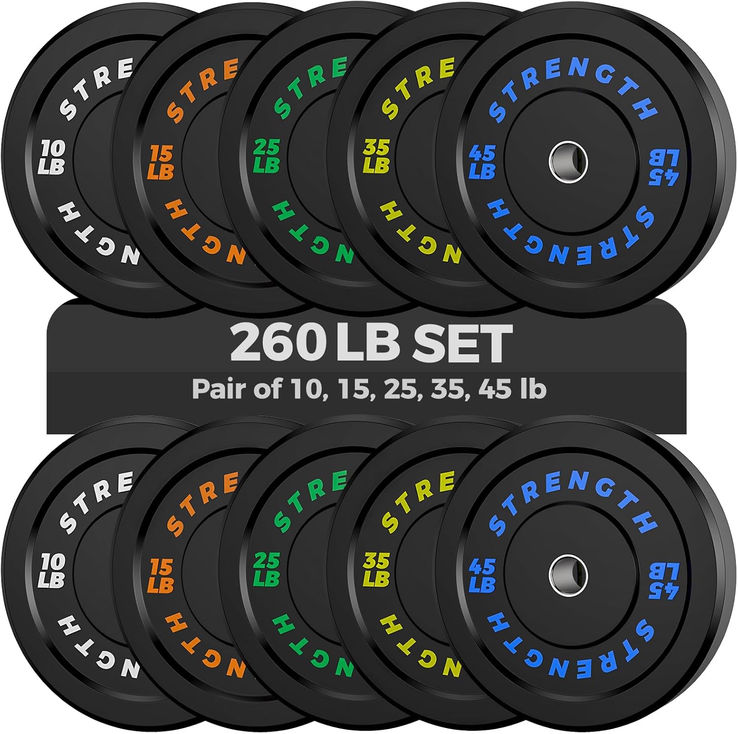 Olympic Rubber Bumper Weight Set for Home Gym Strength Training