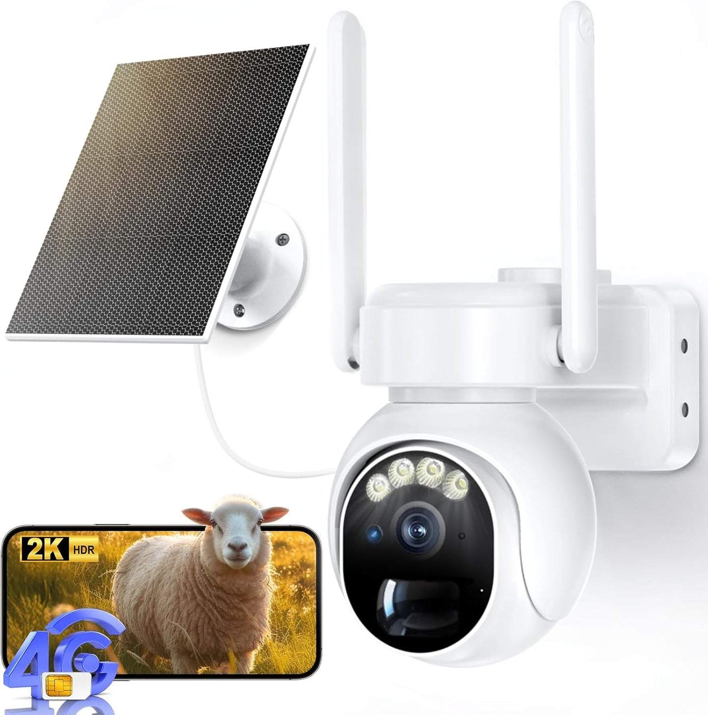 Solar Security Cameras Wireless Outdoor with 360View PTZ Features