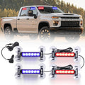 4X 6.1 in Emergency Strobe Police Lights Red/Blue - High Brightness