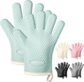 Silicone Oven Mitts Heat Resistant 450 Degrees - Flexible Non-Slip