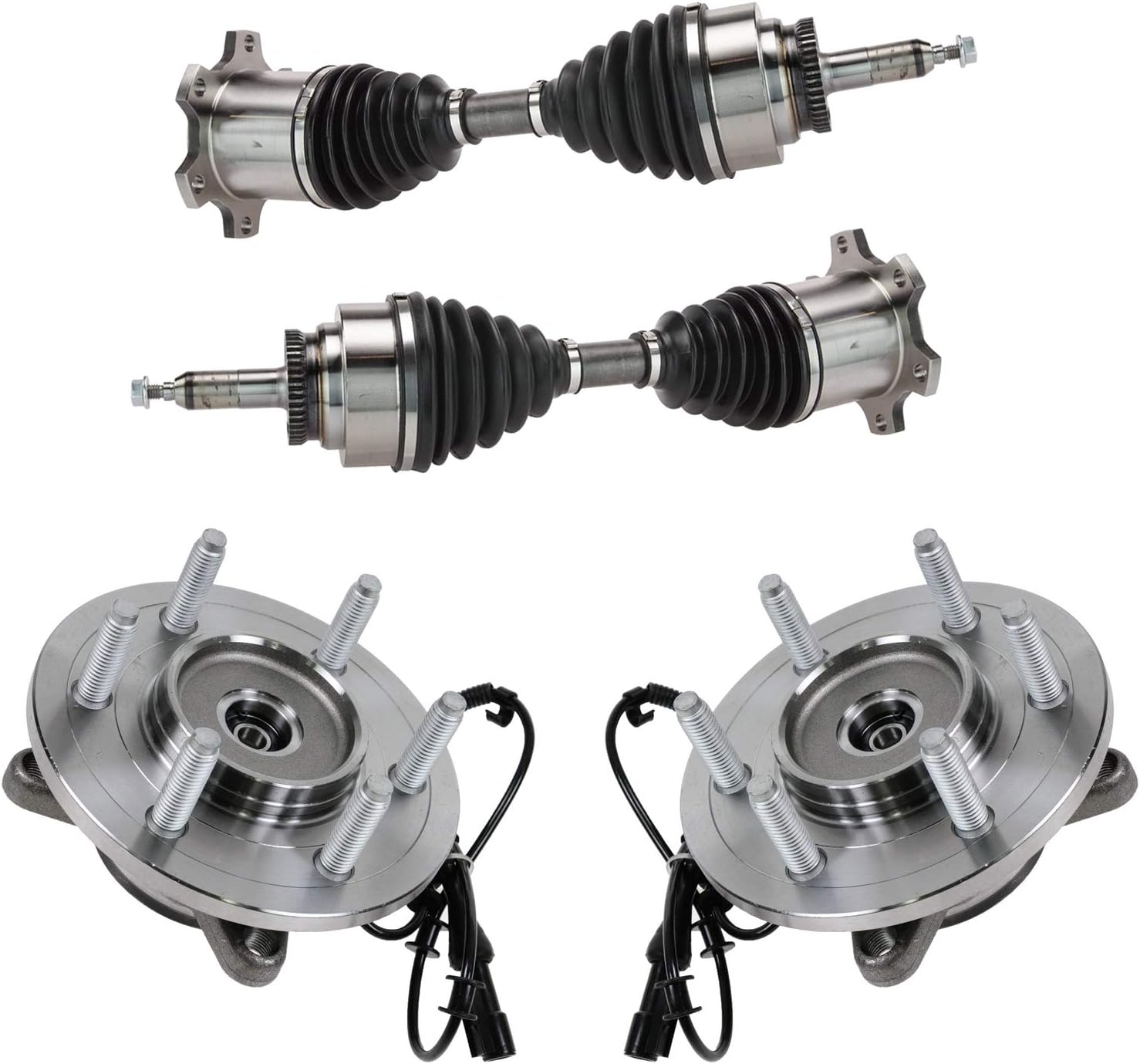 TRQ Front Drivetrain Kit CV Axle Shaft Assembly for F-150