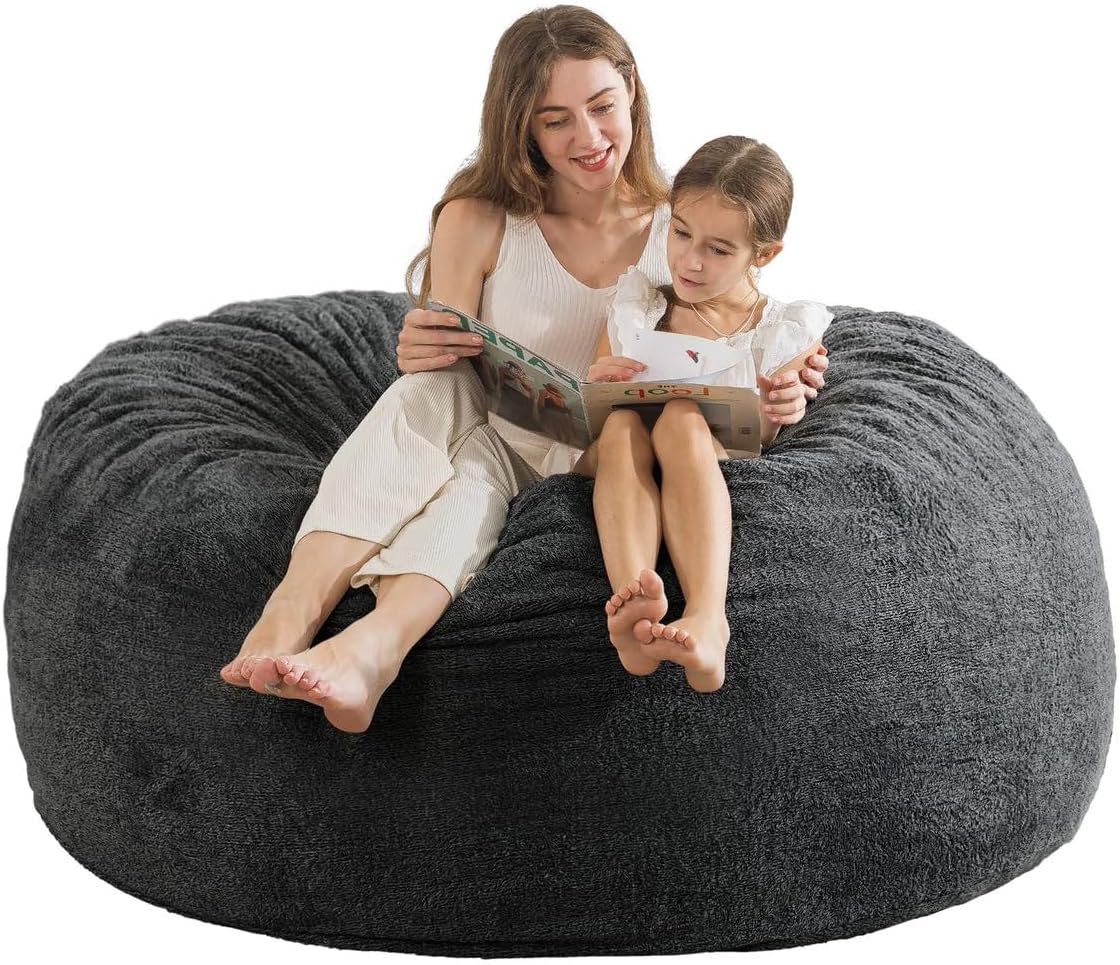 Sherpa Cover Bean Bag Chair: Ultra Soft 3 Ft Memory Foam Comfort