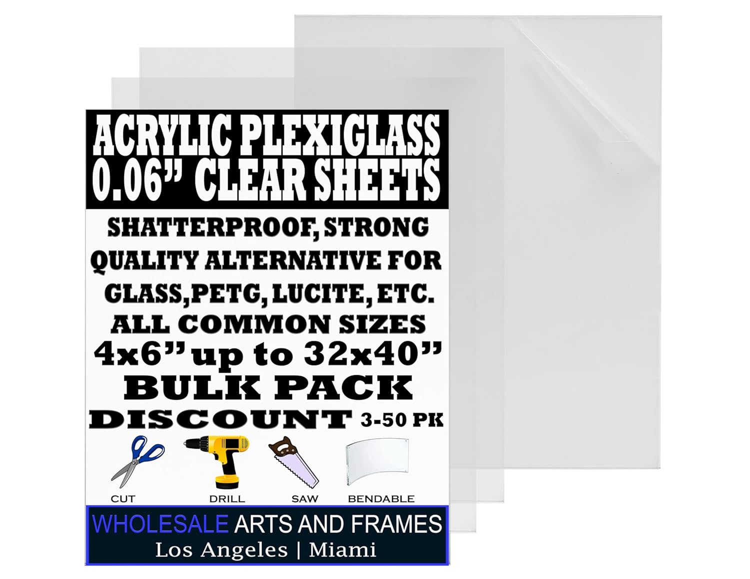 Clear Plexiglass 4x6 Panels - Lightweight Shatterproof Glass