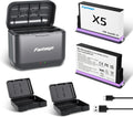Fantasyo Insta 360 X5 Battery 2 Pack + Dual Fast Charge Hub - Extended