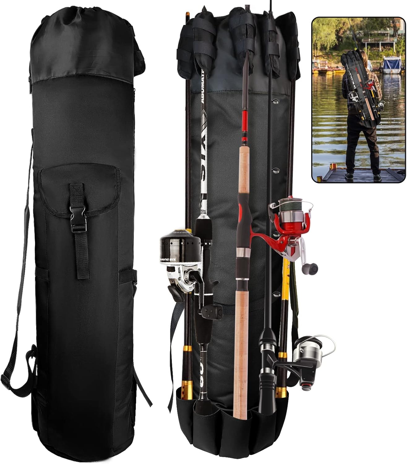 Durable Oxford Fishing Rod Bag: Portable Storage Solution