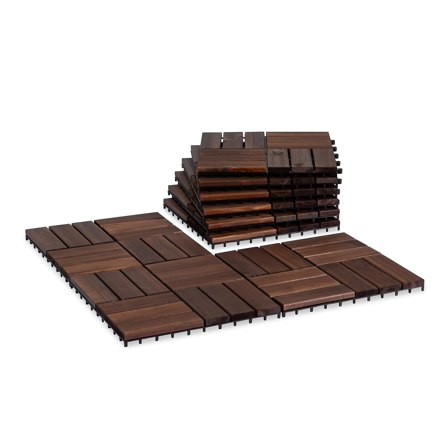 Acacia Wood Decking Tiles for Easy Interlocking Outdoor Flooring