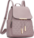 Quilted Trendy Leather Backpack Purse for Women - Compact Travel Bag