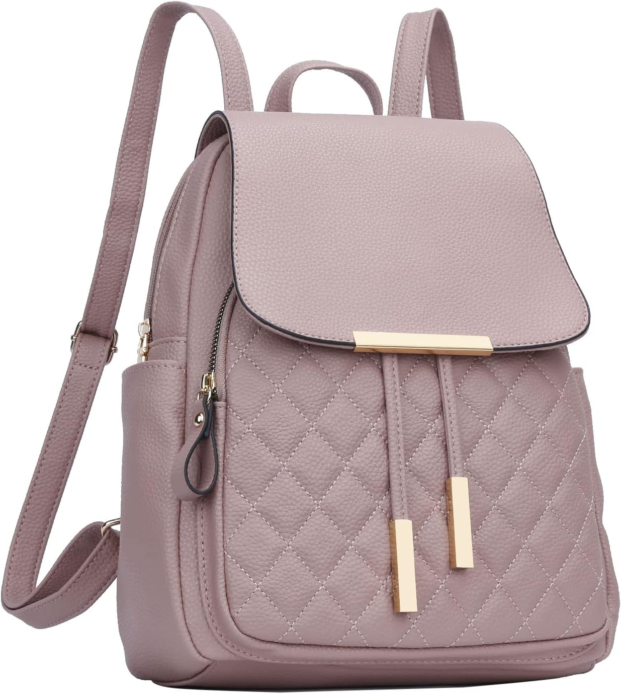 KKXIU Quilted Trendy Leather Backpack Purse for Women Travel