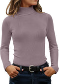 Stylish ZESICA Women's Fall Turtleneck Shirt with Long Sleeves