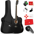 Left Handed Acoustic Guitar 41 in Cutaway Full Size - Beginner Kit