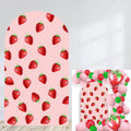 Pink Strawberry Arch Backdrop Cover for Party Decor - 6FT Spandex