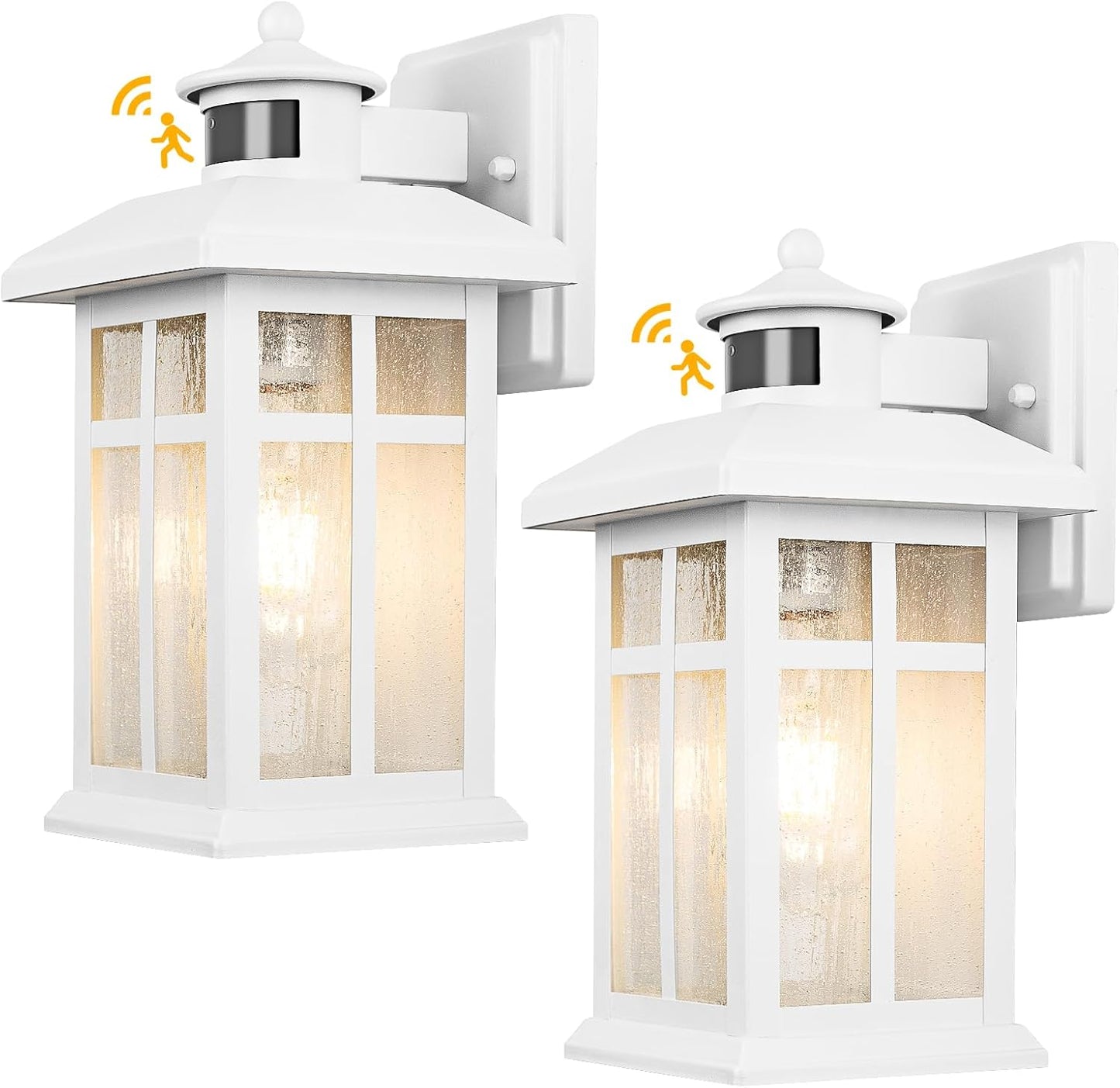 Motion Sensor Outdoor Lights for House - 2 Pack with E26 Sockets