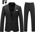 MOGU Men's Slim Fit Tuxedo 2 Piece Suit for Weddings and Events
