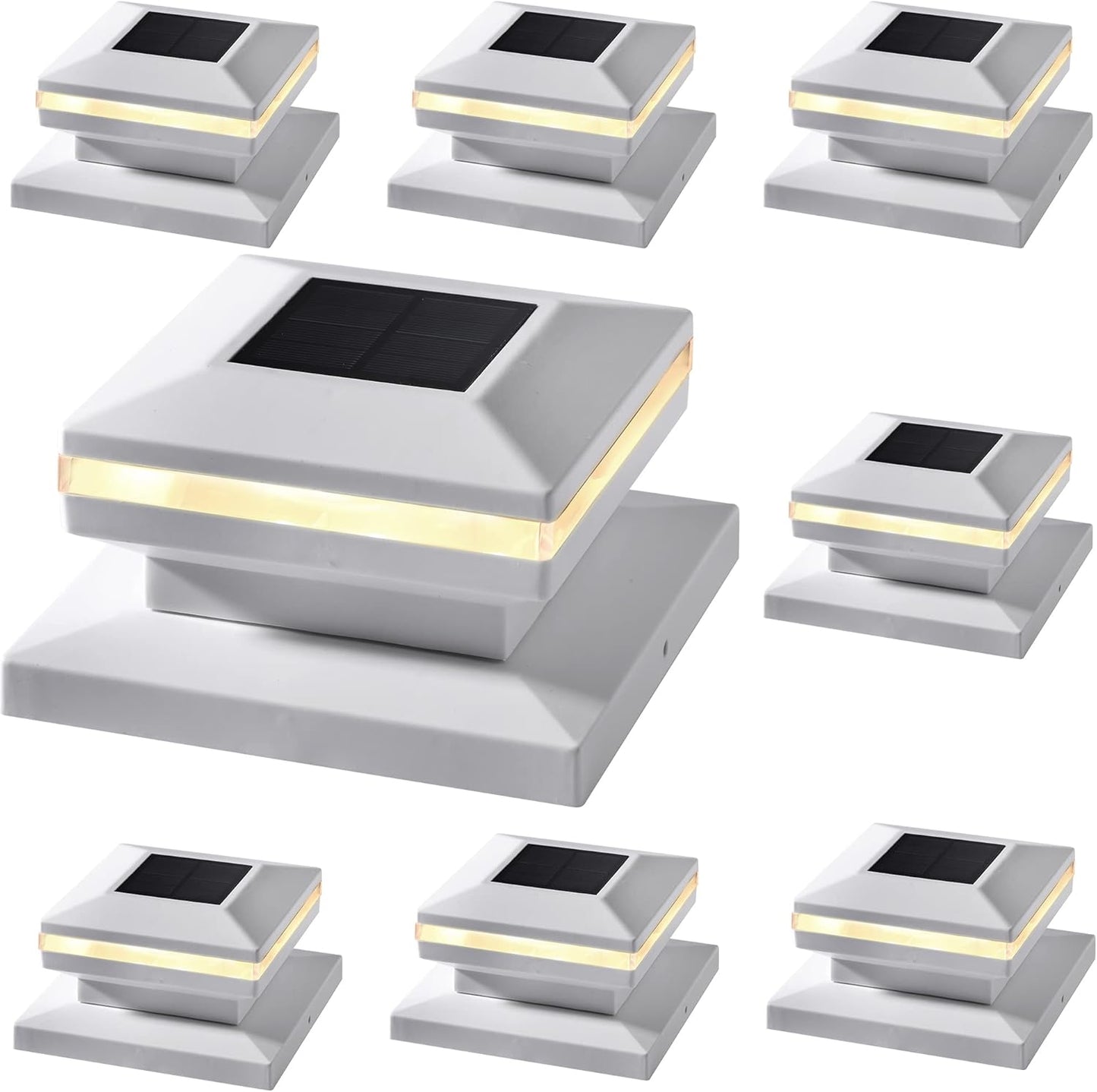 Dynaming Solar Post Lights - 8 Pack Decorative Outdoor Lighting
