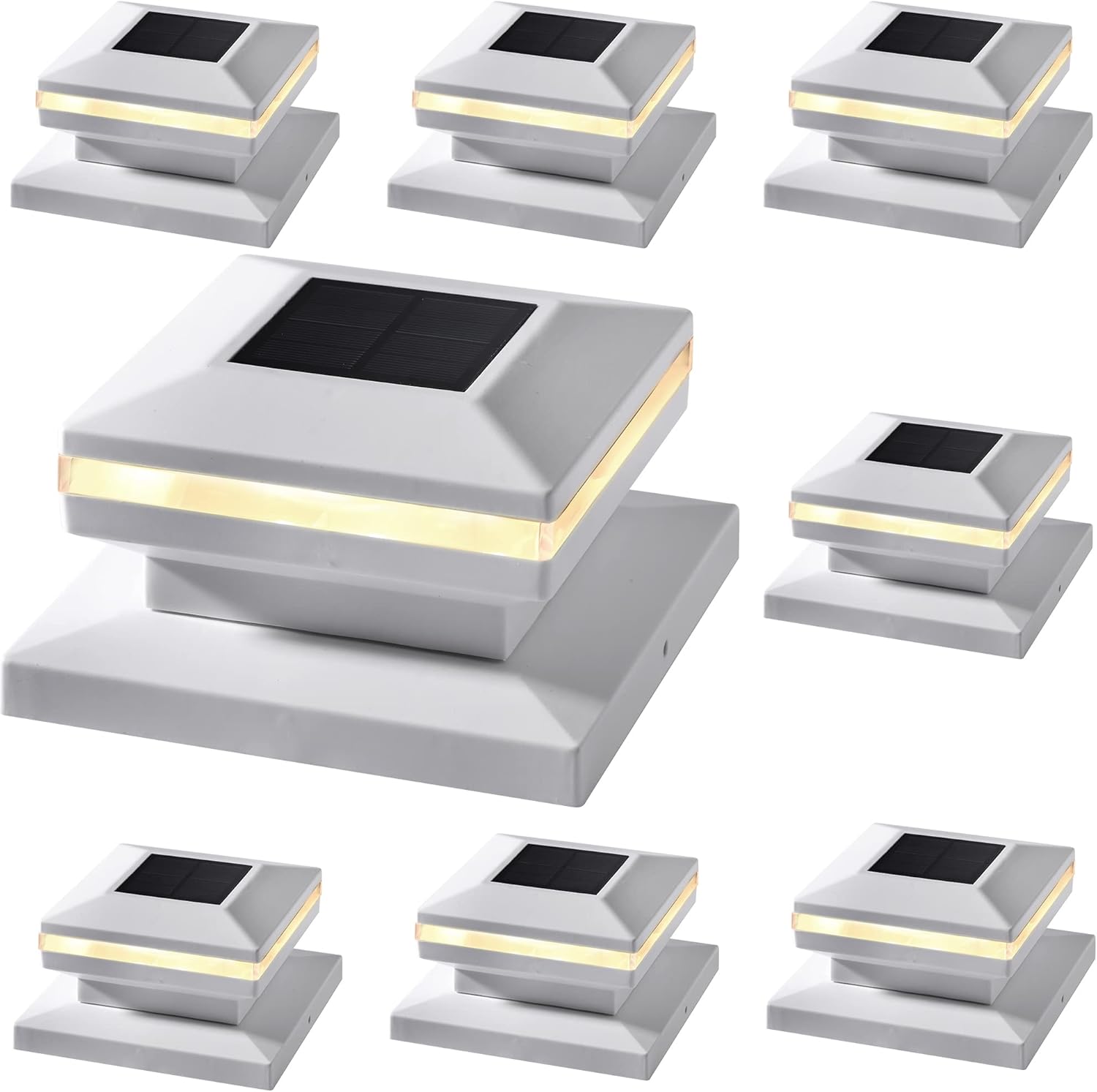 Dynaming Solar Post Lights - 8 Pack Decorative Outdoor Lighting