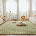 Light Green Rabbit Plush Area Rug 8ft x 10ft - Fluffy Faux Fur Accent