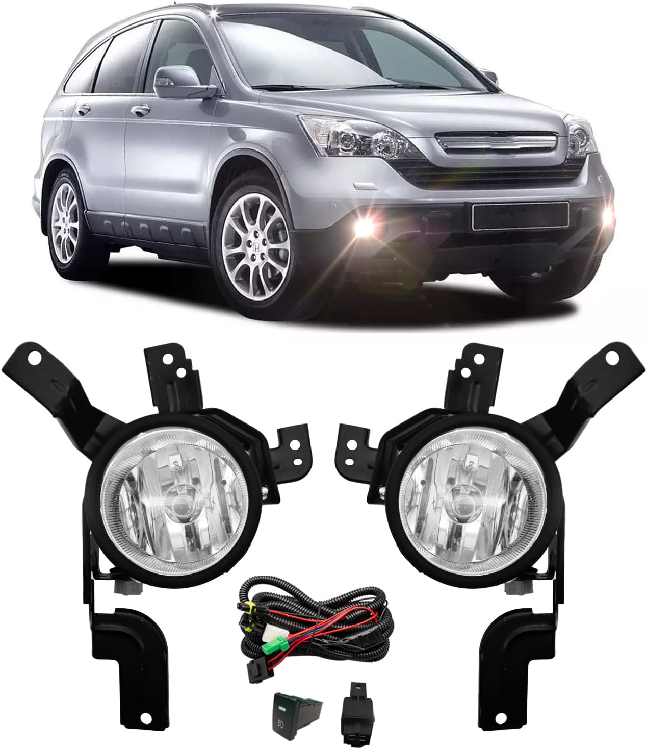 Driving Fog Lights for 2007 2008 2009 Honda CRV - Clear Lens
