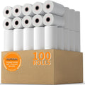 2 1/4in x 50ft Thermal Paper Rolls for Cash Registers - 100 Rolls