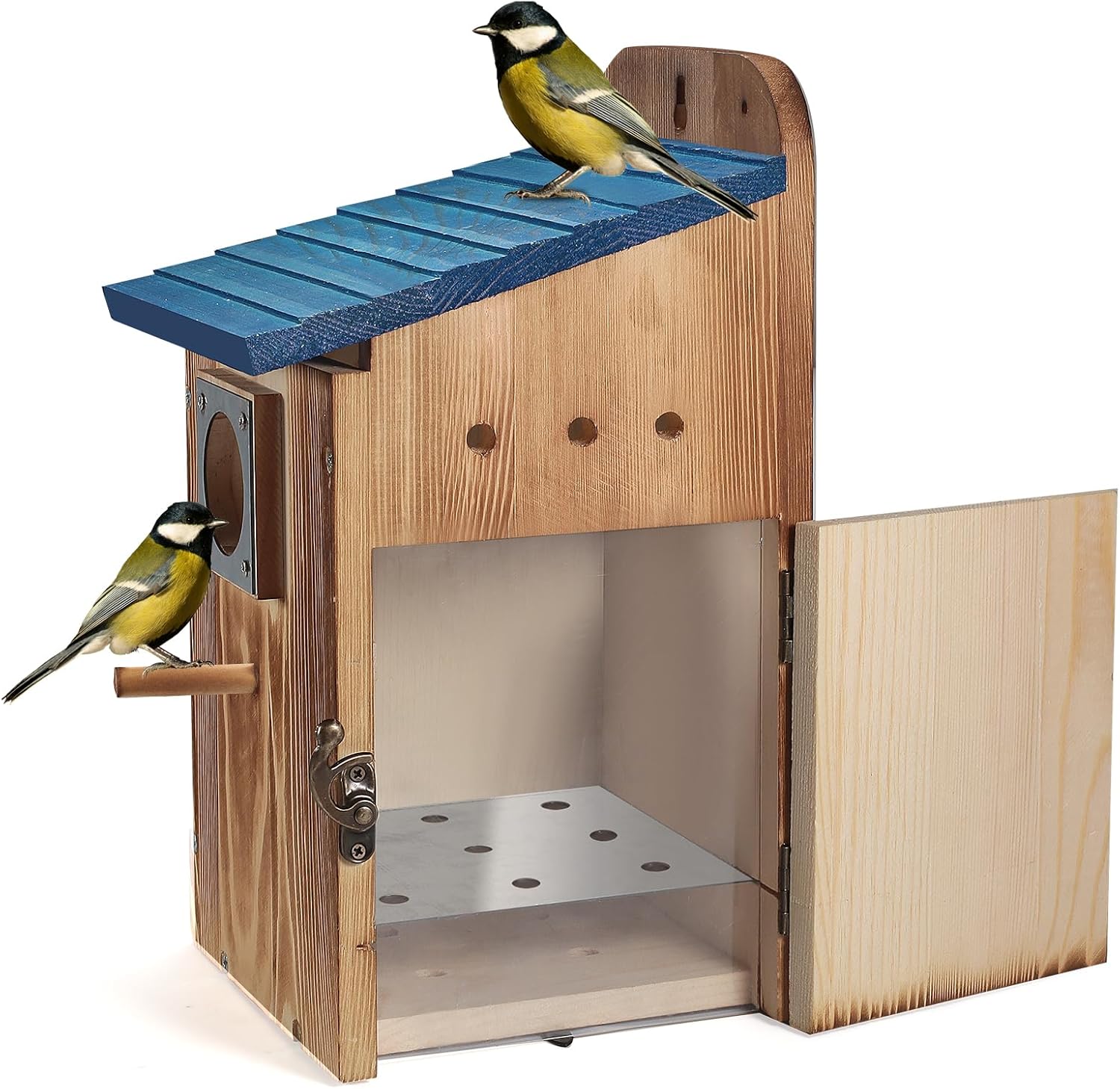 Durable Blue Bird Houses for Outside with Clear View Panel