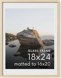 18x24 Picture Frame with Real Glass and Natural Oak Finish