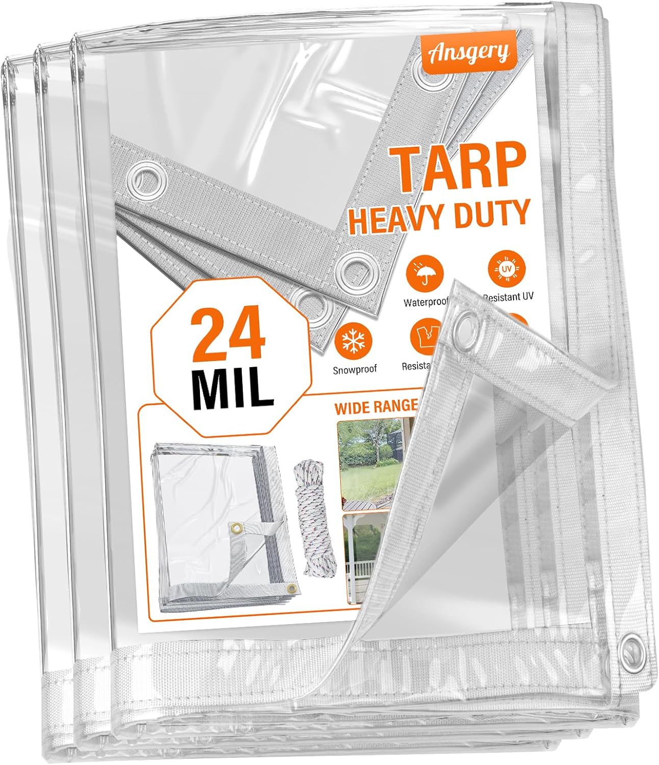 24 Mil Clear Tarps Heavy Duty Waterproof for All Weather Use