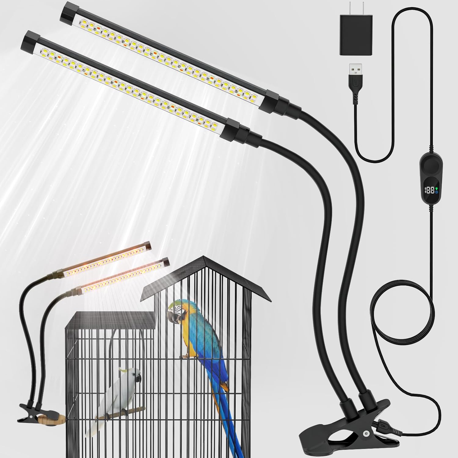 Full Spectrum LED Bird Cage Light Fixture for Optimal Health