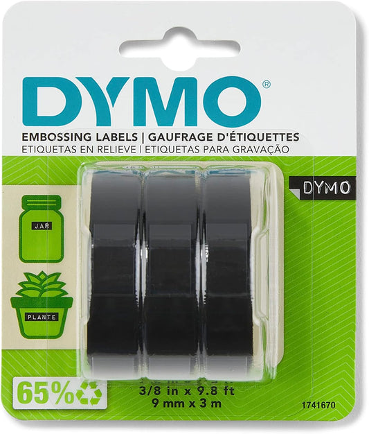3 Pack DYMO Self-Adhesive Embossing Labels: Easy Labeling in Style!