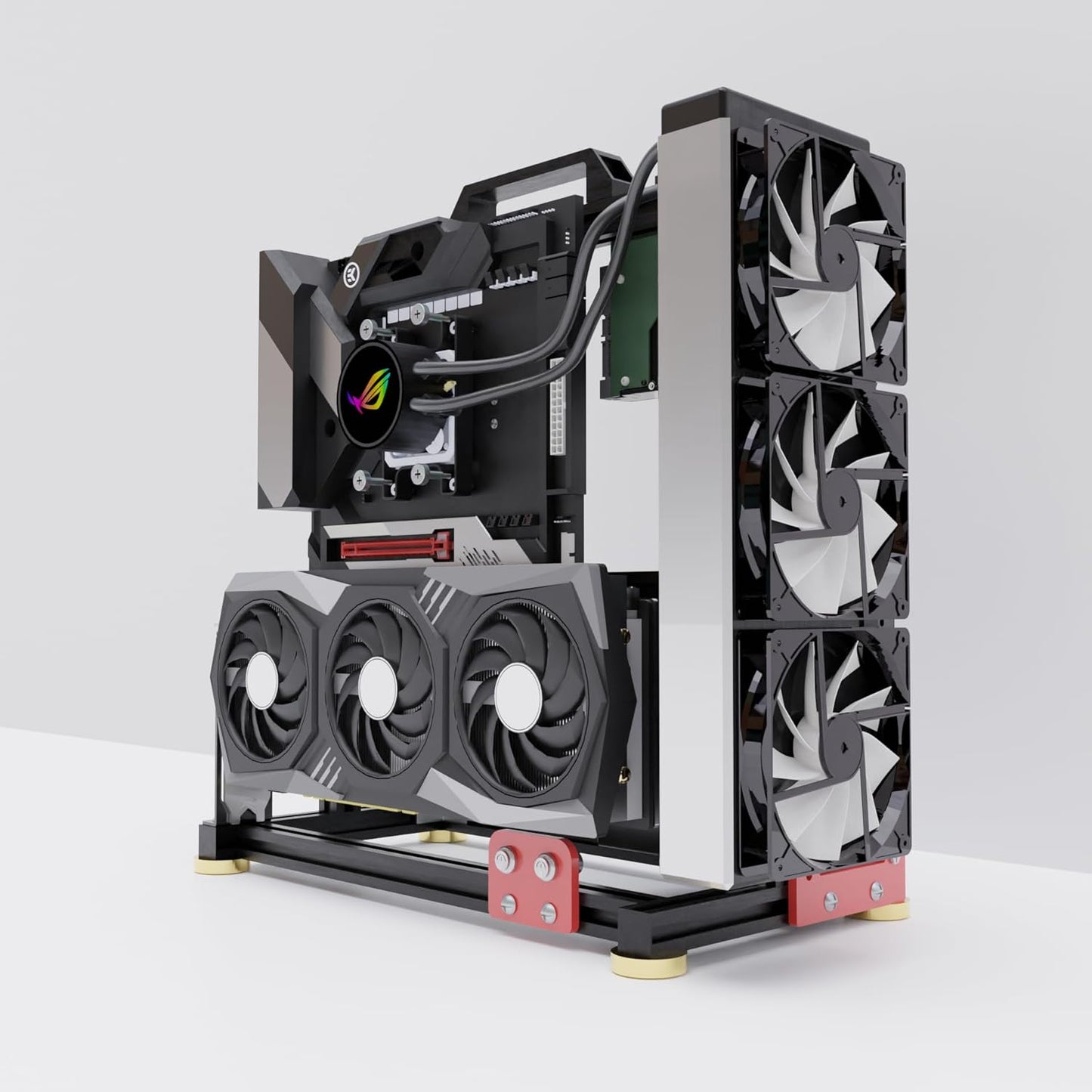 DIY Aluminium PC Open Case for Custom Builds and Cooling Support
