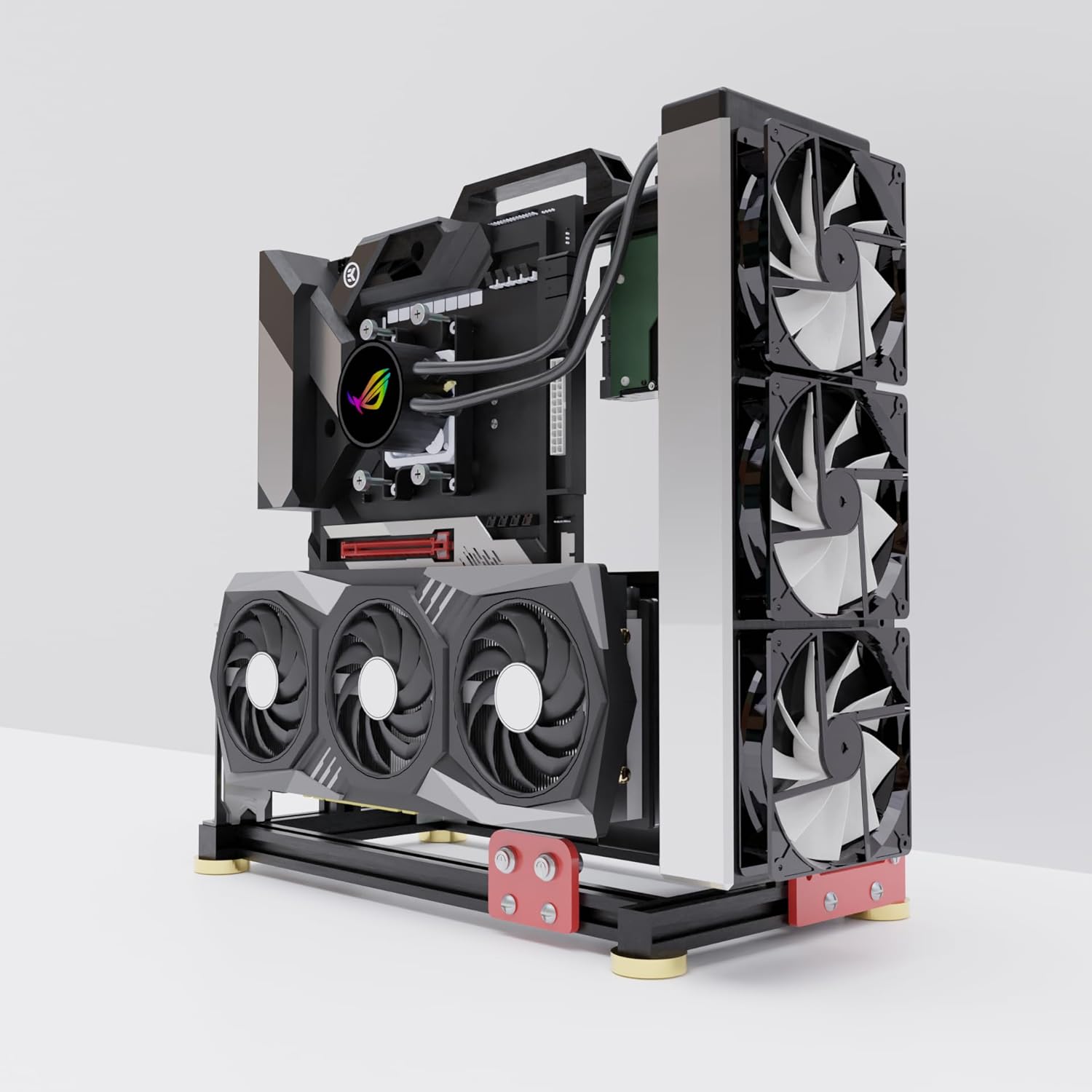 DIY Aluminium PC Open Case for Custom Builds and Cooling Support
