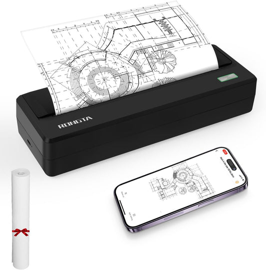 Rongta Portable Bluetooth Printer: A4 & 8.5''x11'' Thermal Paper Support