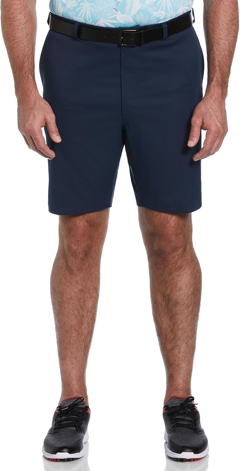 PGA TOUR Mens 9 Flat Front Golf Shorts with Active Waistband