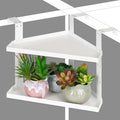 Office Cubicle Shelf - Height Adjustable Corner Shelf with Hooks