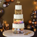 Acrylic 3 Tier Fillable Cake Stand with Lid - Clear Display Risers