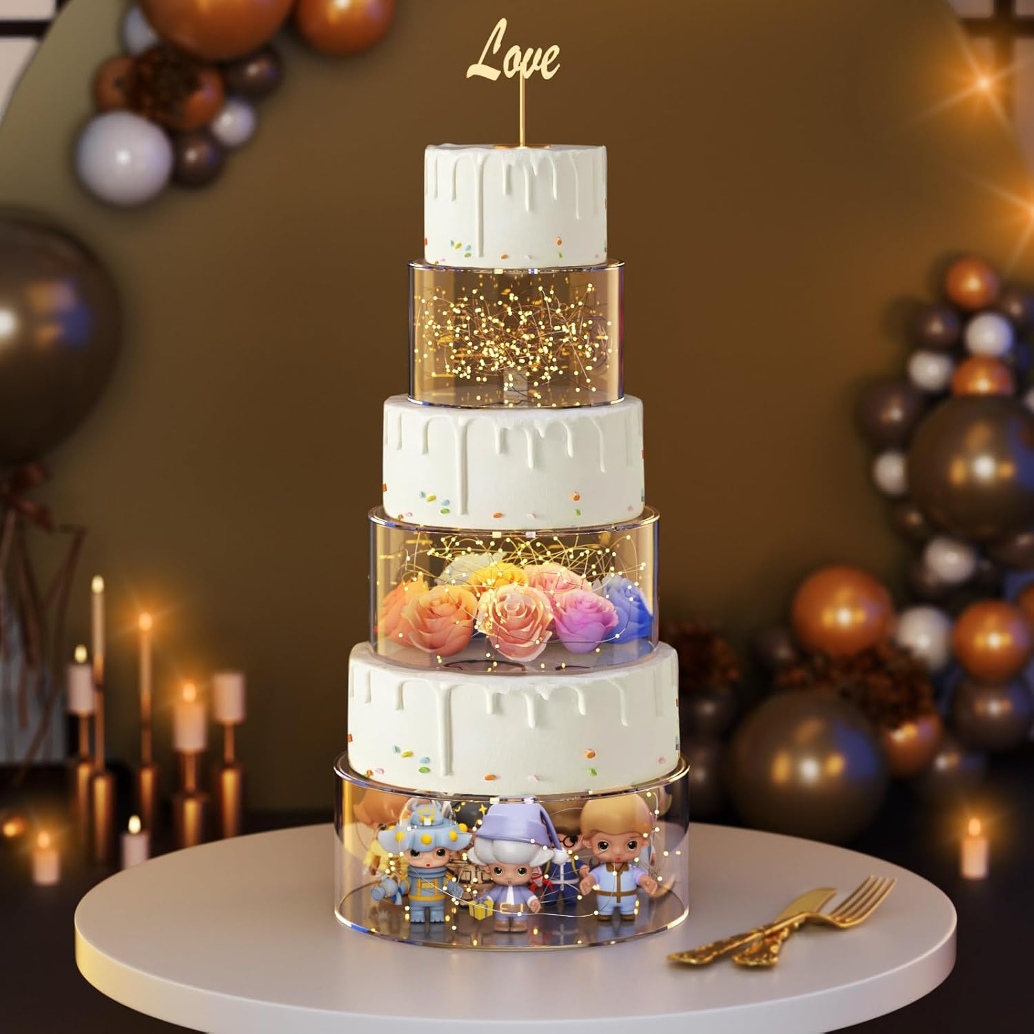 NPPLUS 3 Pcs Acrylic Cake Stand Set for Stunning Displays