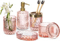 EMPO 6PCS Bathroom Clear Glass Accessories Set - Elegant Organization