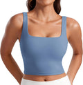 Butterluxe Square Neck Crop Tank Top for Women - Soft Light Support