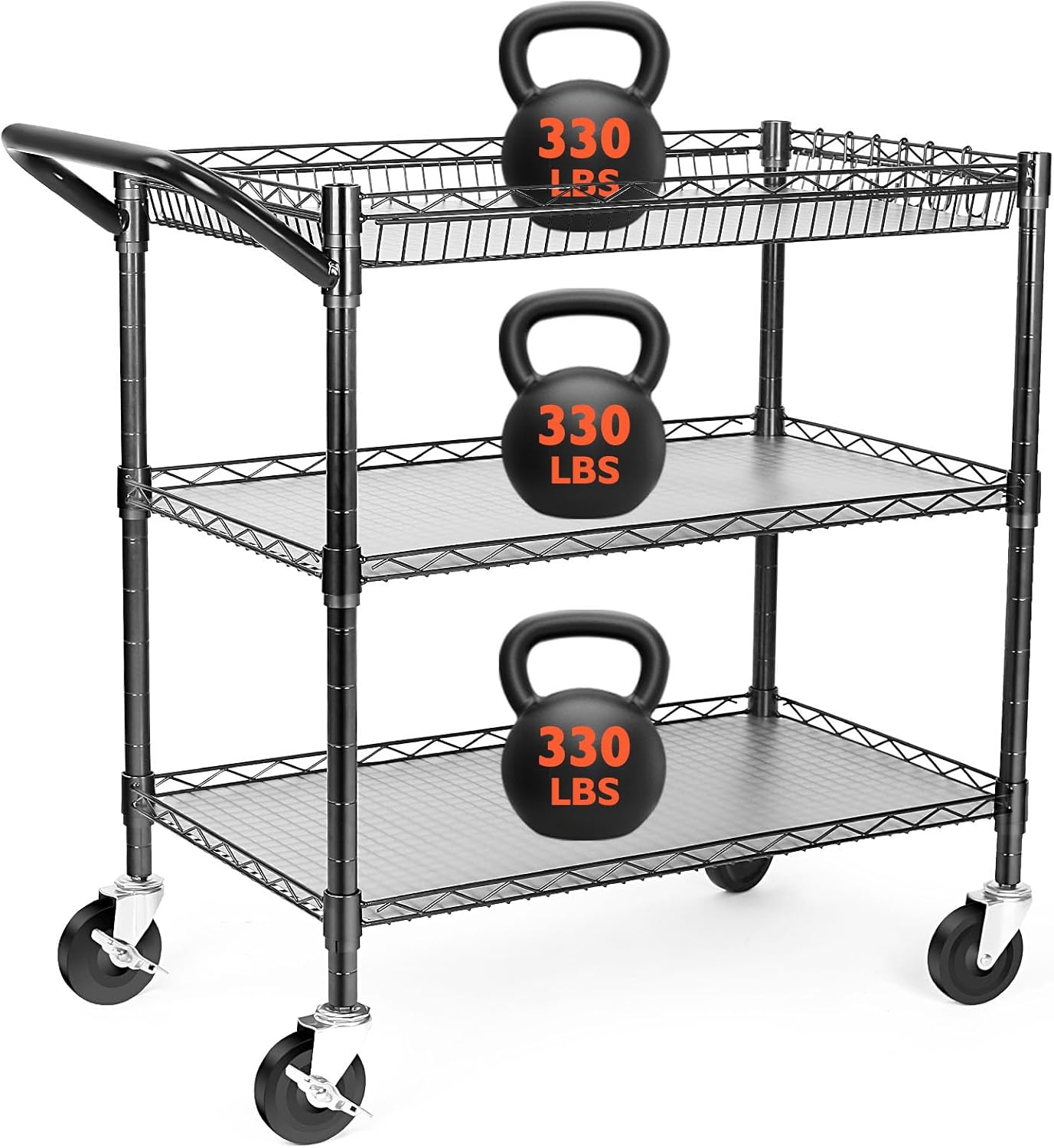 Heavy Duty Utility Cart with 990Lbs Capacity for Versatile Use