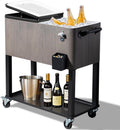 80 Quart Rolling Ice Chest Cooler - Portable Bar Cooler for Parties
