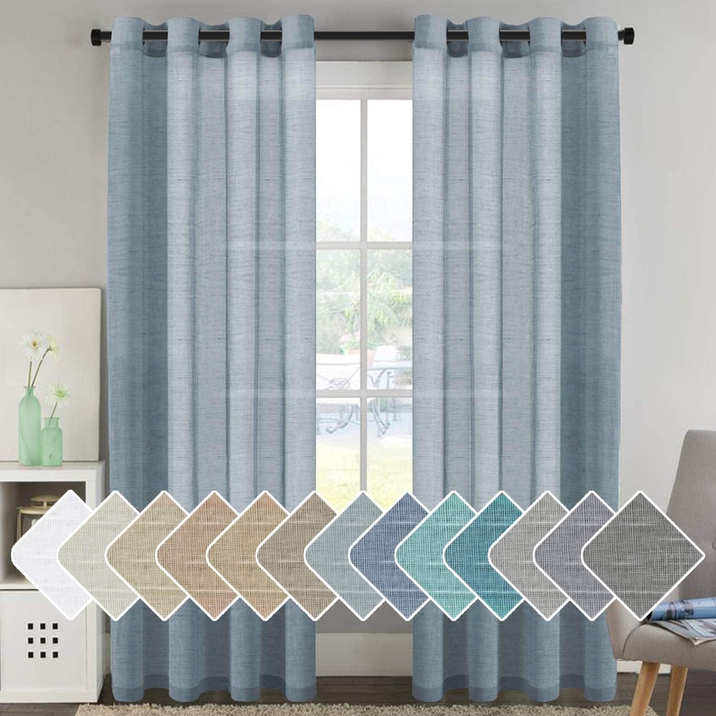 H.VERSAILTEX Linen Curtains for Living Room and Bedroom Decor