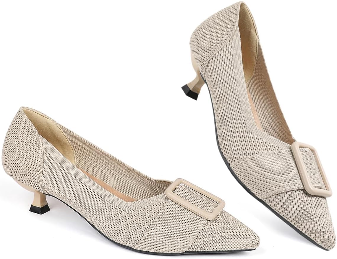 Womens Kitten Heels Pumps Shoes for Work Office Casual Events