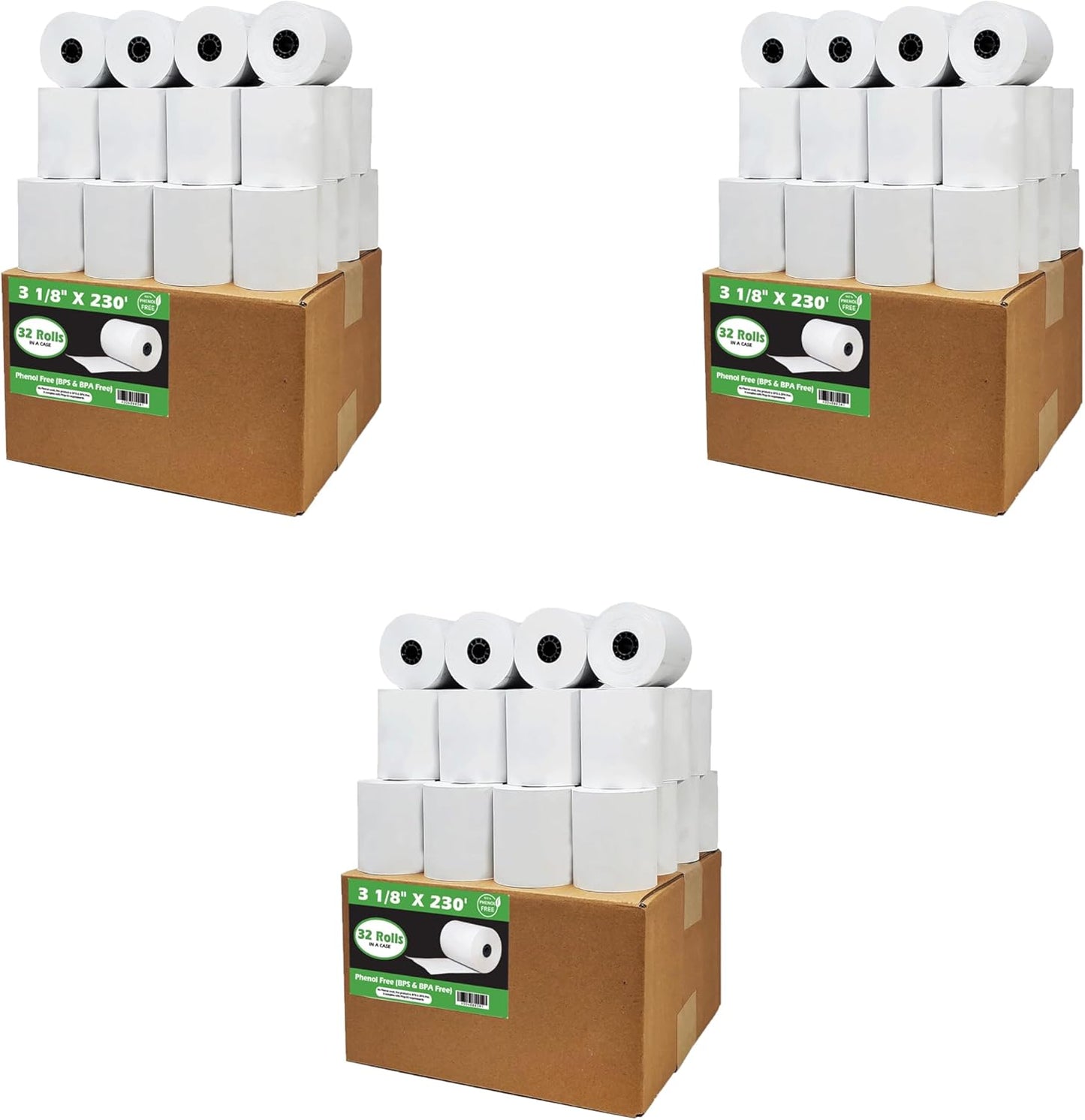 Phenol Free Thermal Paper Rolls for Clover POS Printers - 96 Count