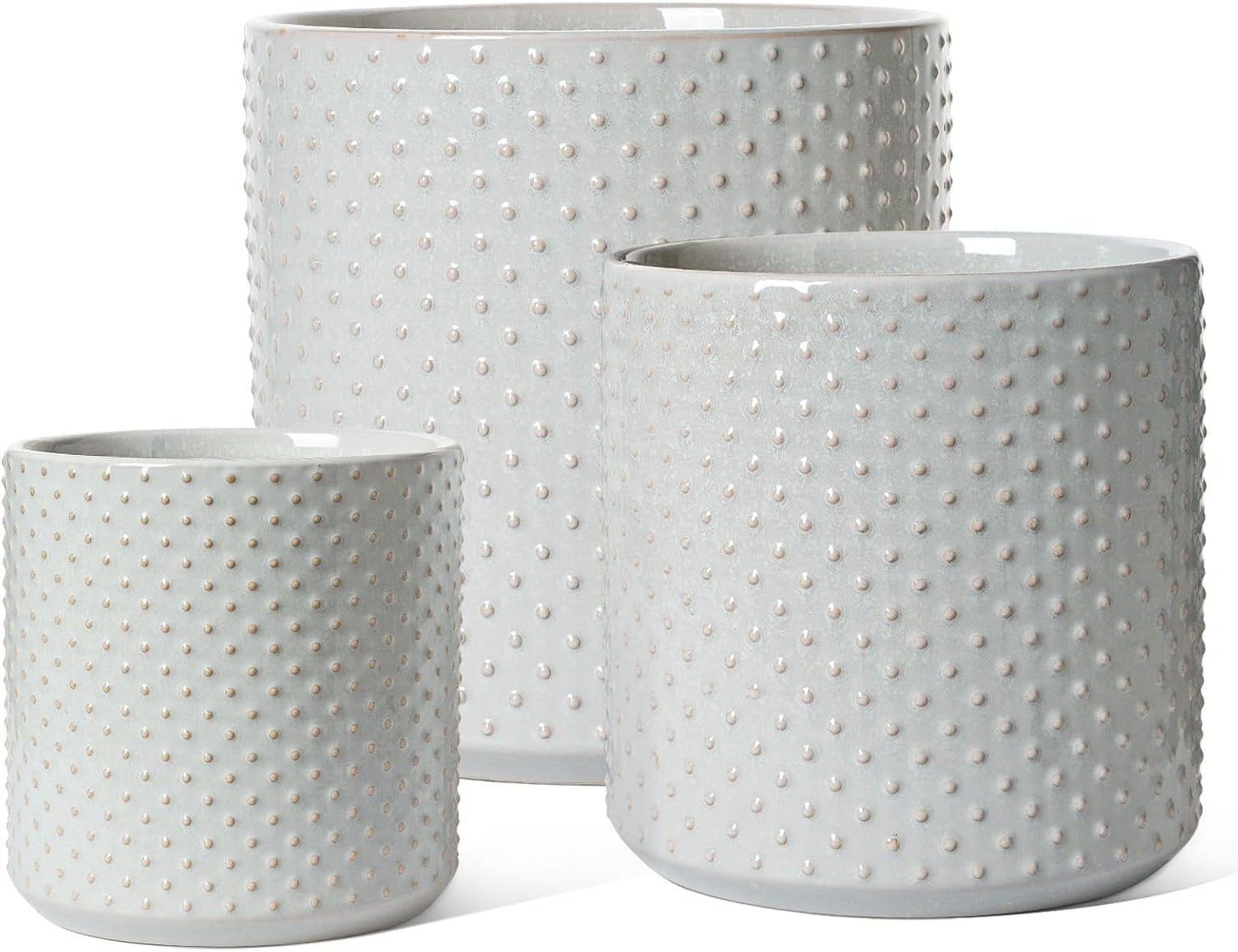 LE TAUCI Ceramic Plant Pots Indoor Set of 3 for Your Plants