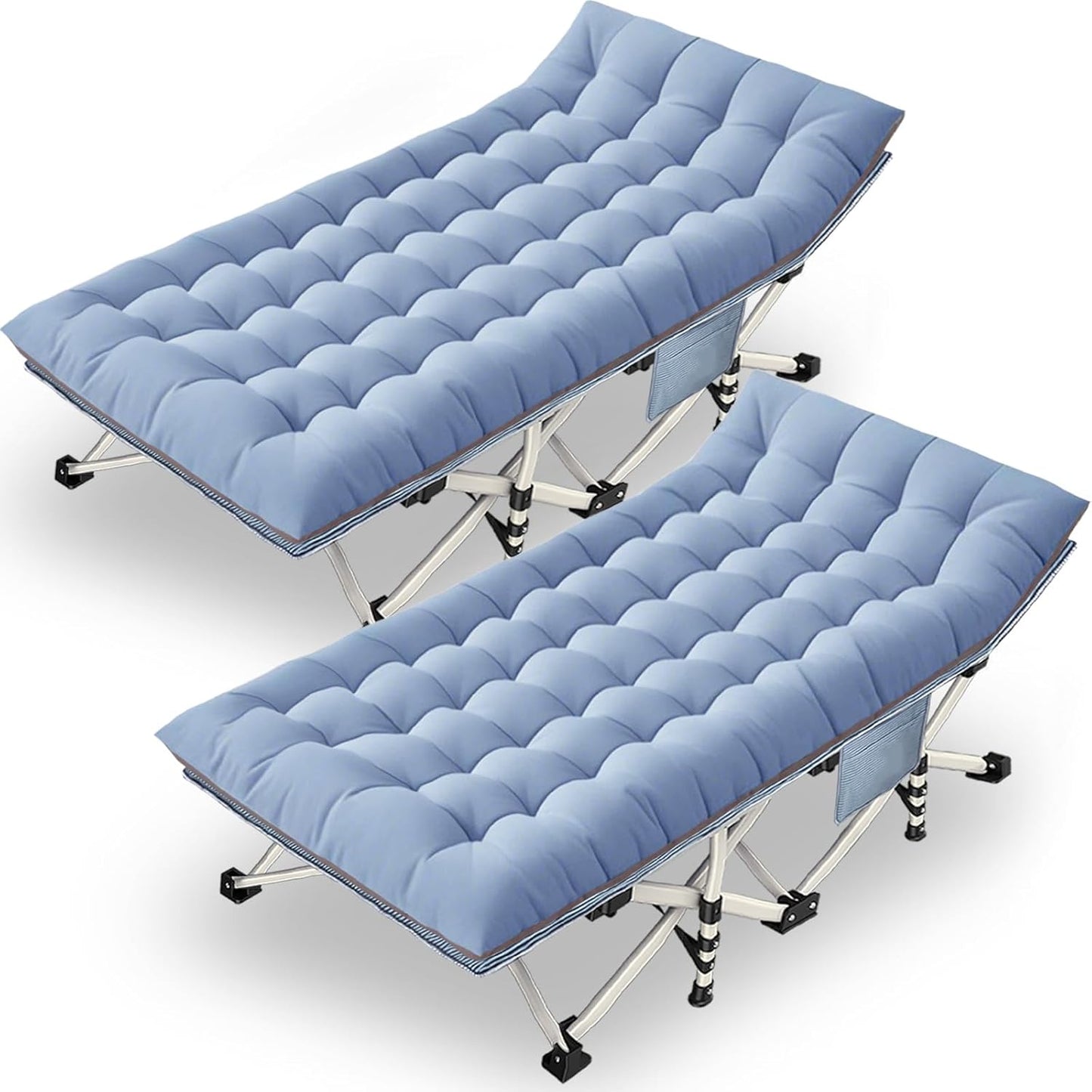Oversize Camping Cot 2 Pack Extra Large Bed for Adults