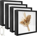 4 Pack 12x12 Shadow Box Frame - Deep Wood Display Cases for Keepsakes