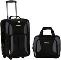 Softside Upright Luggage Set Black/Gray - 2-Piece Carry-On