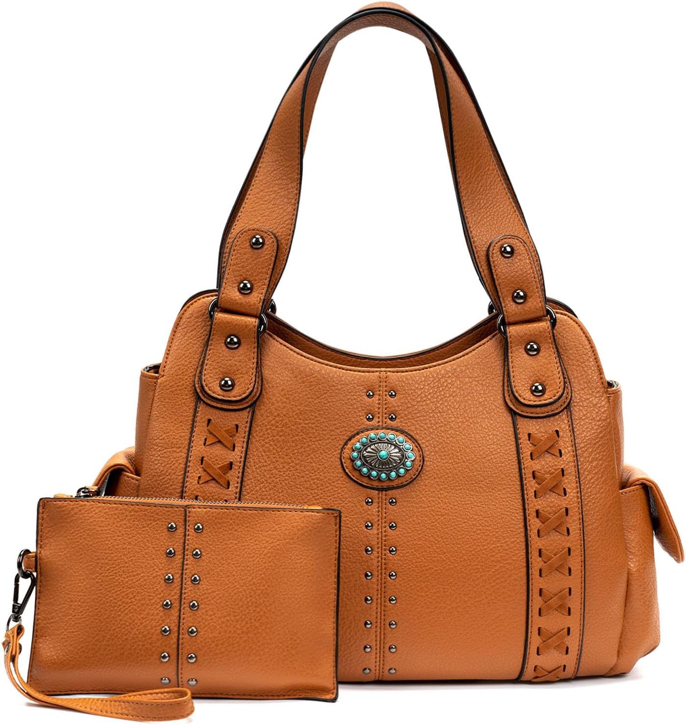 Large Western Tote Bag for Women with Vintage Embossed Design
