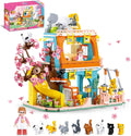 Cat House Building Set with 8 Kittens and Doll - Detailed Two-Story