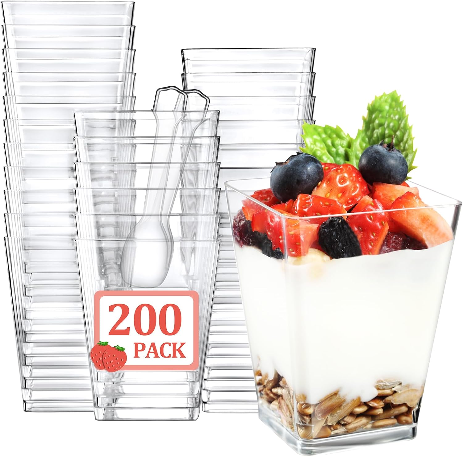 Eupako 200 Pack 5 OZ Plastic Mini Dessert Cups for Parties