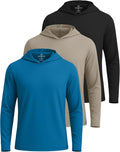 Men's Dry Fit Wicking Long Sleeve Hoodie 3-Pack - Active Comfort Big